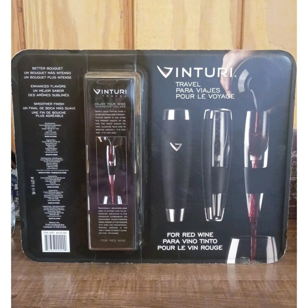 Vinturi Red Wine Aerator No Drip Stand, Sediment Filter, Travel Pouch